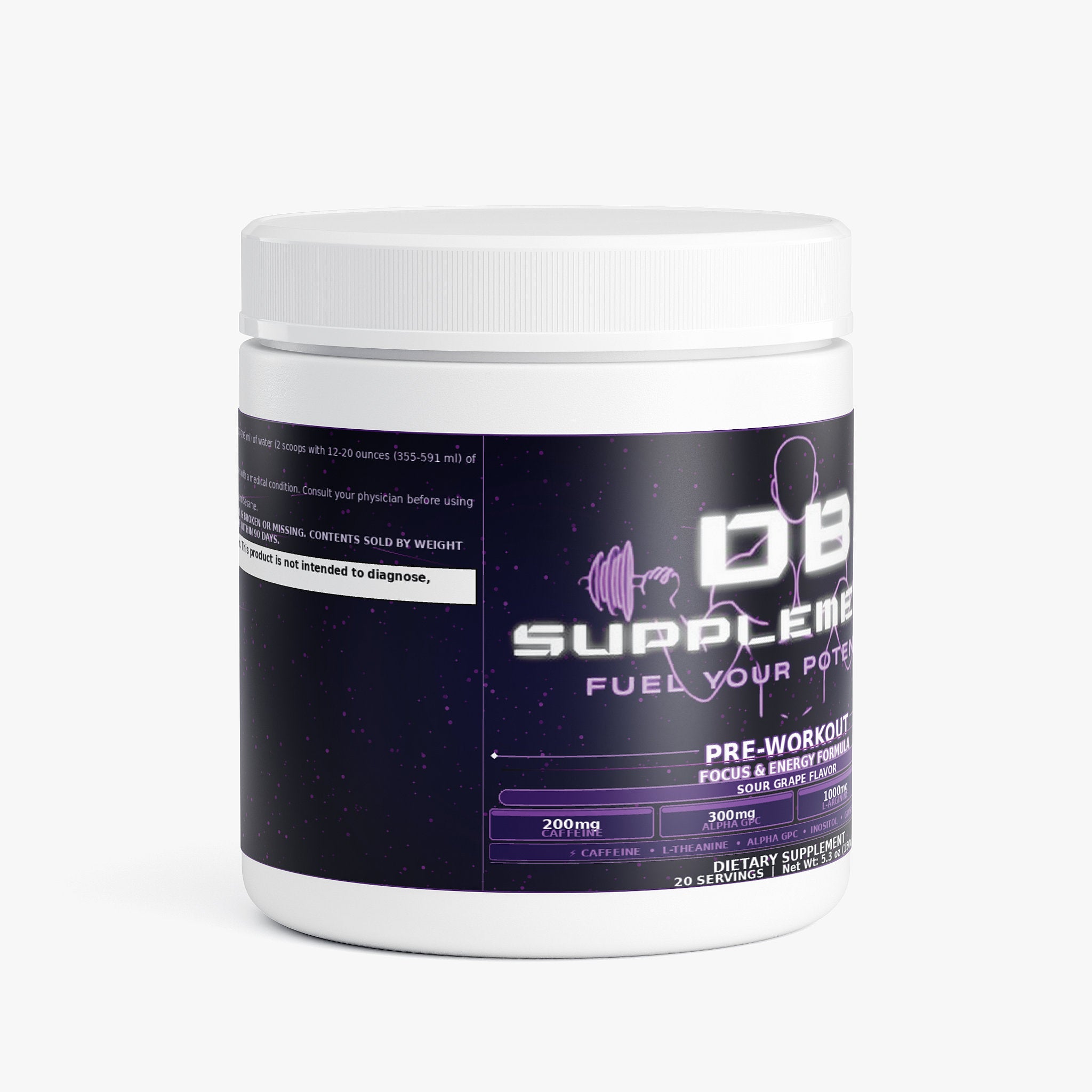 DB Supplements Pre-Workout Focus Formula — Sour Grape (20 Servings)