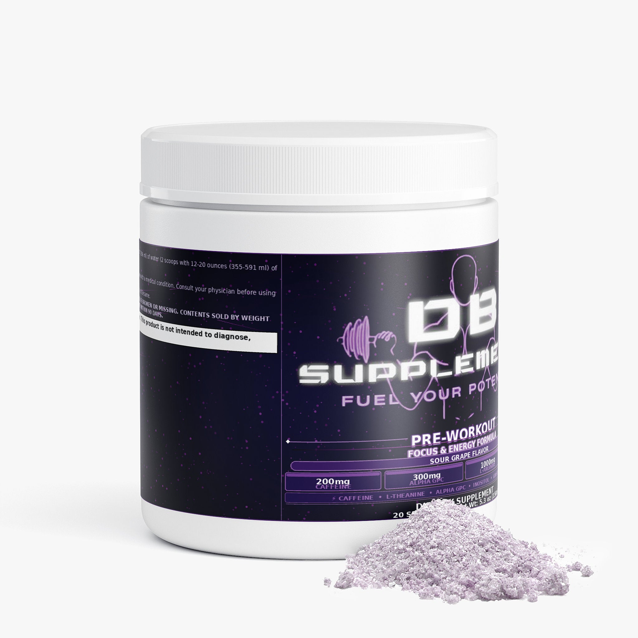 DB Supplements Pre-Workout Focus Formula — Sour Grape (20 Servings)