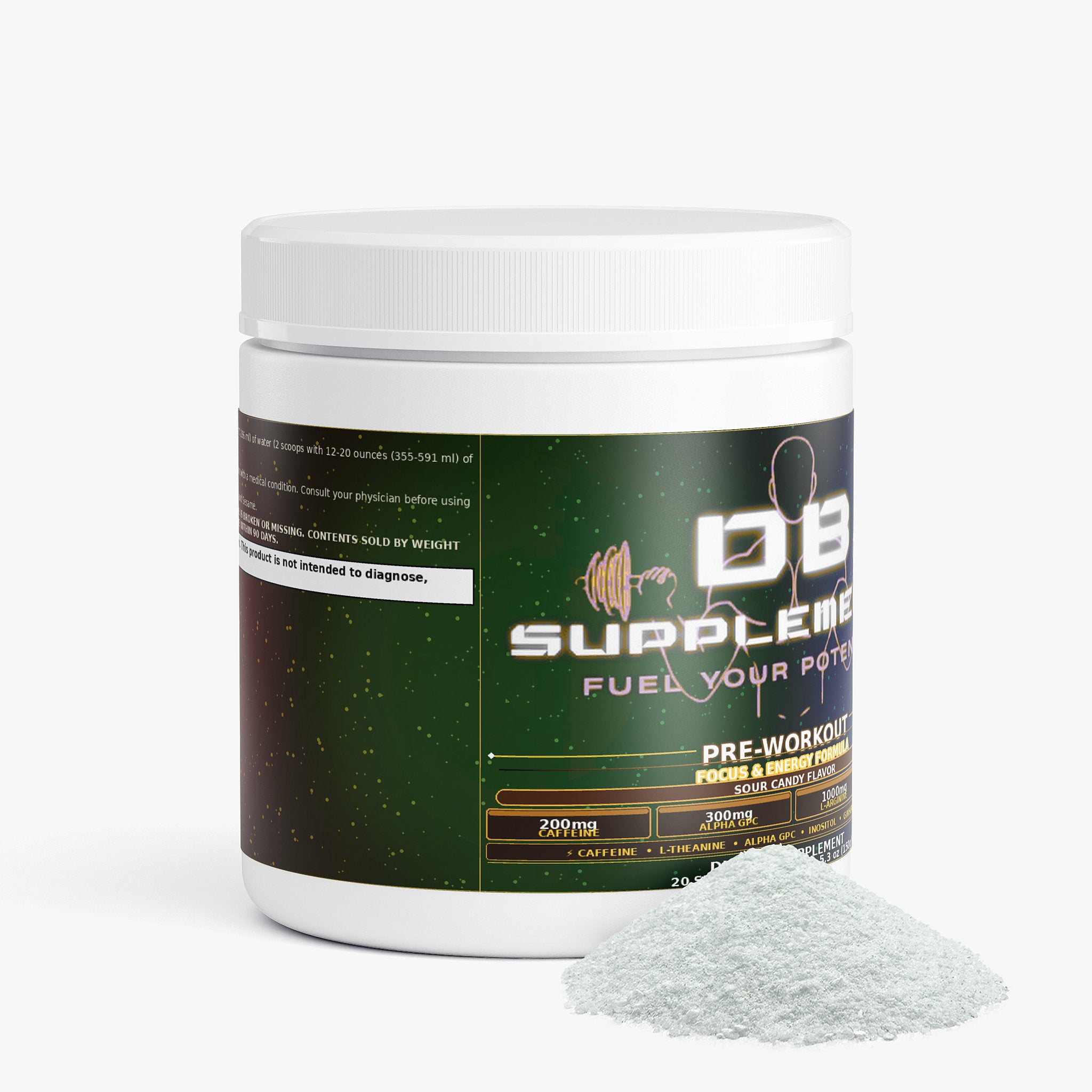 DB Supplements Pre-Workout Focus Formula — Sour Candy (20 Servings)