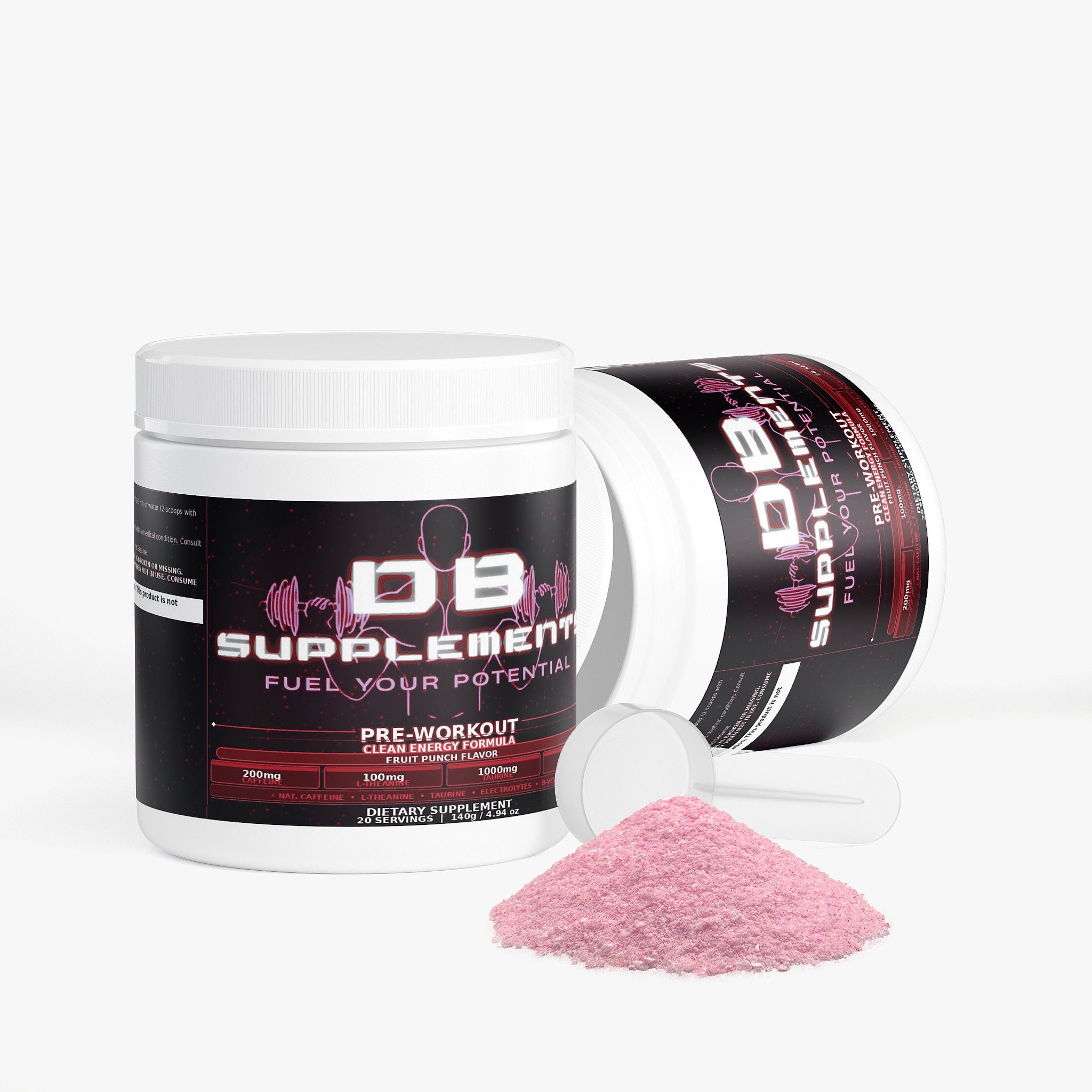 DB Supplements Pre-Workout — Fruit Punch Energy Formula (20 Servings)