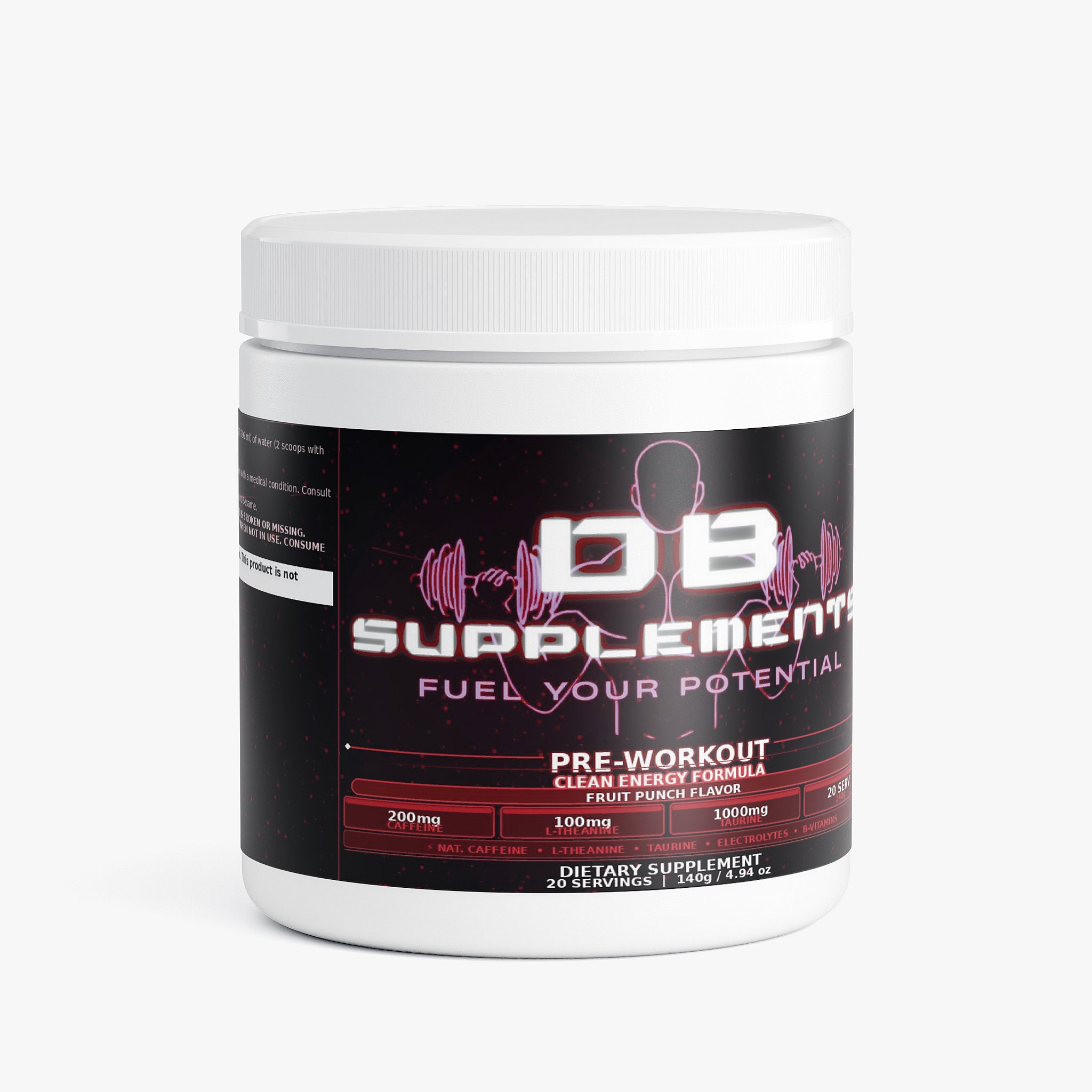 DB Supplements Pre-Workout — Fruit Punch Energy Formula (20 Servings)