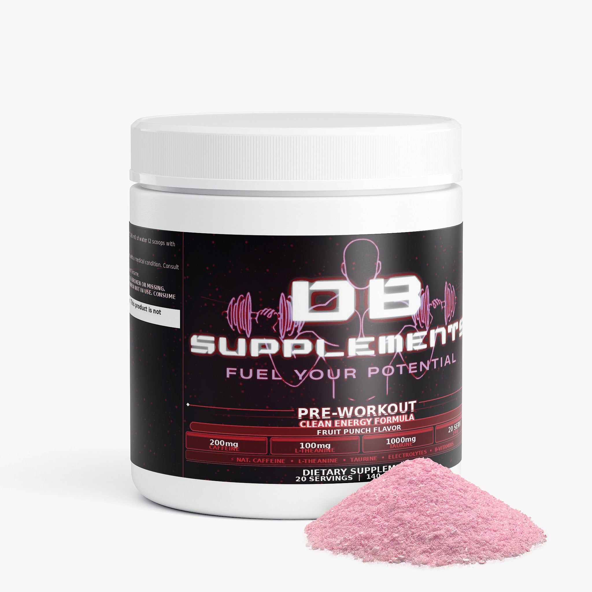 DB Supplements Pre-Workout — Fruit Punch Energy Formula (20 Servings)